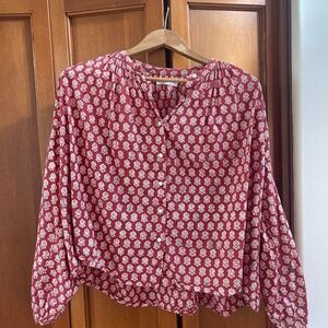 Doen red print blouse